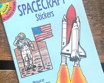 Vintage Unused Spacecraft Sticker Book - 90s Dover Book Children's, Paper Ephemera, Junk Journal, Craft Supplies, Outerspace Rockets NASA