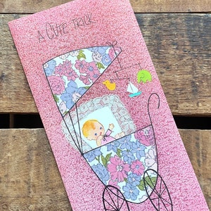 Vintage Congratulations Card - Unused - Vintage Greeting Card, Sunshine Card, New Baby Card, Baby Shower, Cute Children&#39;s Card, Junk Journal