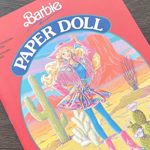 Vintage Unused Barbie Paper Doll Book - Uncut 90s Golden Children&#39;s Book, Paper Ephemera, Junk Journal, Craft Supply, Girls Fashion Book