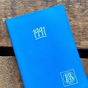 Vintage 1991 Calendar Diary - Unused - German Bank Book, 90s Note Book, Advertising Memo, Paper Ephemera, Junk Journal, Vintage Office Book