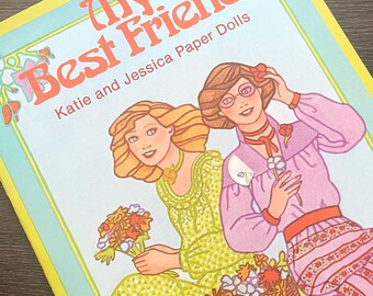 Vintage Unused My Best Friend Paper Doll Book - Uncut 80s Whitman Children's Book, Paper Ephemera, Junk Journal, Craft Supply, Katie Jessica