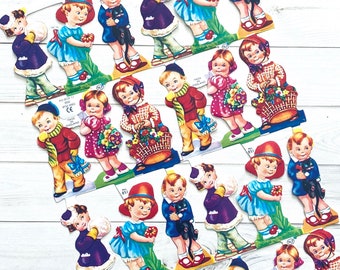 German Scraps - Children, Girls, Boys - Die Cuts, Cut Outs, Cute Children Ephemera, Vintage Style, Paper Ephemera, Junk Journal Ephemera