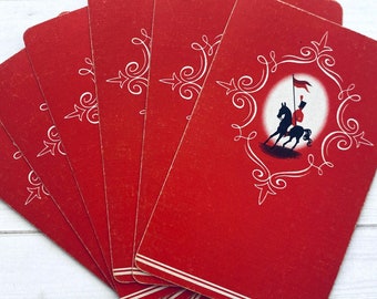 Vintage Horse Playing Cards - Set of 6 - Vintage Cards, Vintage Children Cards, Card Ephemera, Junk Journal, Craft Supply, Vintage Supplies