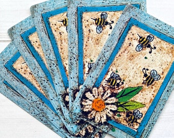 ヴィンテージ バンブルビー＆フラワー トランプ - 6枚セット