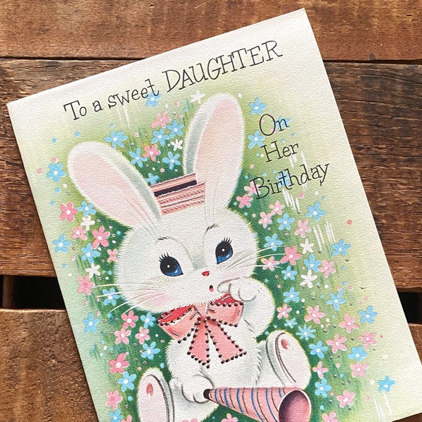 Wee Blue Coo Boy Bunny Teal Cute Happy Sunglasses Easter Birthday Sealed Greeting Card Plus Envelope Blank Inside