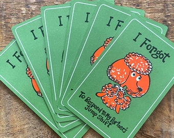 Vintage Cartoon Puppy Poodle Dog Playing Cards - Set of 6