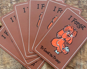 Vintage Cartoon Puppy Dog Playing Cards - Set of 6