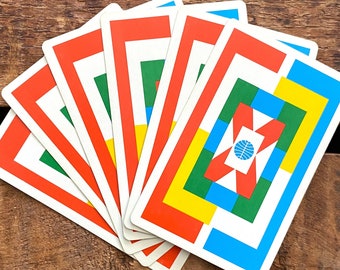 Vintage Playing Cards - Set of 6 - Pan Am International Flag, Old Paper Ephemera, Junk Journal, Craft Supply Lot, Airline Cards, Collage