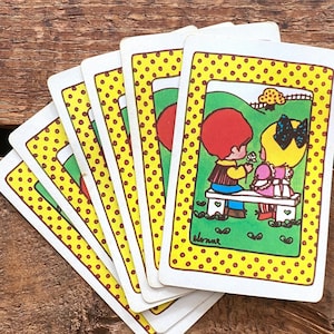 Vintage Playing Cards - Set of 6 - Vintage Children Cards, Scrapbooking Ephemera, Junk Journal Paper Ephemera, Cute Kids, Children Ephemera