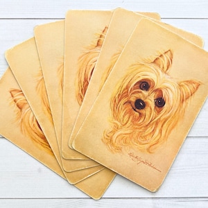 Dog Playing Cards - Set of 6 - Vintage Cards, Vintage Children Cards, Scrapbooking Ephemera, Junk Journal, Crafting, Vintage Supplies, Puppy