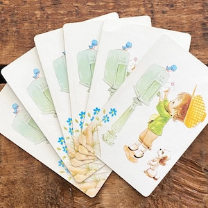 Vintage Boy Playing Cards - Set of 6 - Vintage Cards, Vintage Children Cards, Scrapbooking Ephemera, Junk Journal Cards, Cute Boy Ephemera