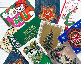 Vintage Unused Assorted Christmas Tags - Set of 11 - Vintage Gift Tags, Xmas Paper Ephemera, Junk Journal, NOS Hallmark, Craft Supplies Lot