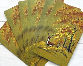 Vintage Woodland Deer in Nature Playing Cards - Set of 6
