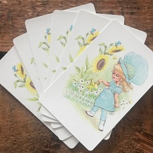 Naipes antiguos - Juego de 6 - Naipes antiguos para niñas, naipes para niñas, naipes de jardinería, naipes antiguos de naturaleza, naipes antiguos, naipes de flores