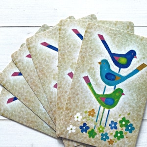 cartes à jouer oiseaux vintage - lot de 6 - cartes vintage, cartes oiseaux vintage, éphémères de scrapbooking, éphémères de cartes, journal indésirable, oiseaux vintage