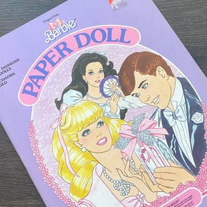 Vintage Unused Perfume Pretty Barbie Paper Doll Book - Uncut 80s Golden Children&#39;s Book, Paper Ephemera, Junk Journal, Craft Supply, Fashion