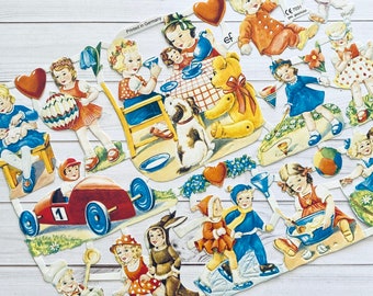 Junk Journal Ephemera Paper Ephemera Cute Children German Scraps Cut Outs Teddy Bears Nurse Children Ephemera Die Cuts Children