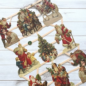 German Scraps - Christmas, Santa - Die Cuts, Cut Outs, Reproduction, Junk Journal Ephemera, Paper Ephemera, Christmas Ephemera, Santa Paper