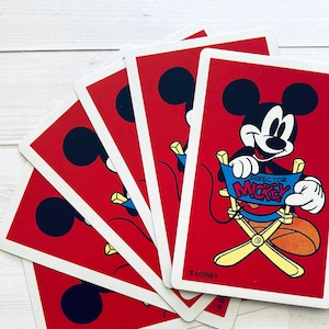 Vintage Disney Playing Cards - Set of 6 - Vintage Cards, Vintage Mickey Mouse Cards, Junk Journal Cards, Vintage Paper Ephemera, Disney Card