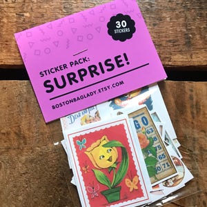 Pegatinas sorpresa - Juego de 30 - Pegatinas hechas a mano, estilo vintage, pegatinas vintage, lindas pegatinas para planificador, niños, sirenas, animales, Navidad