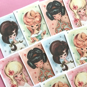 Pegatinas vintage para damas: juego de 16: pegatinas hechas a mano, estilo vintage, bonitas pegatinas para planificador, bonitas pegatinas para chicas, pegatinas de amor