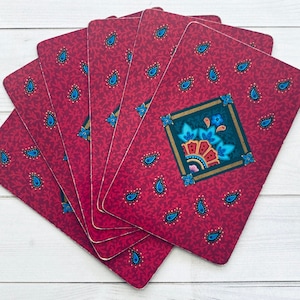 ヴィンテージペイズリー柄トランプ - 6枚セット