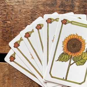 jeu de cartes vintage - lot de 6 - cartes de fleurs vintage, vieilles cartes de tournesol, éphémères de journal indésirable, cartes de visite, matériel créatif, vieux papier