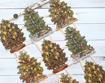 German Scraps - Christmas Trees - Die Cuts, Cut Outs, Vintage Style Reproduction, Junk Journal, Paper Ephemera, Xmas, Collage, Altered Art