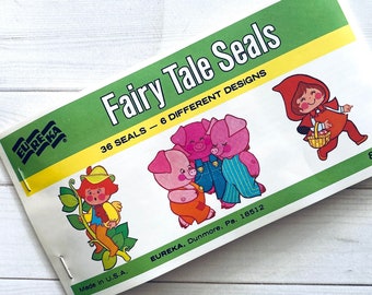 Vintage Eureka Fairy Tale Gummed Seals Book - 36 Stickers