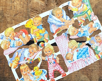 German Scraps - Babies - Die Cuts, Cut Outs, Cute Children, Baby Ephemera, Paper Ephemera, Junk Journal Ephemera, Children Baby Shower