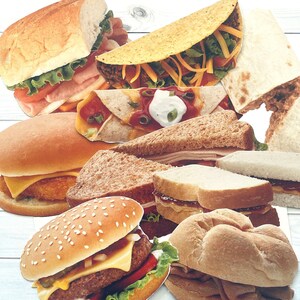 Troquelado de comida vintage de los 90 (seleccionar opción) - Tarjeta didáctica escolar, imagen de cartón, troquelado de nutrición, comida vintage, efímera de papel