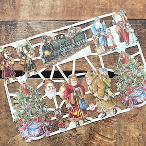 Santa Christmas German Scraps - Die Cuts, Cut Outs, Reproduction, Junk Journal, Paper Ephemera, Xmas Holiday, Altered Art, Craft Supply
