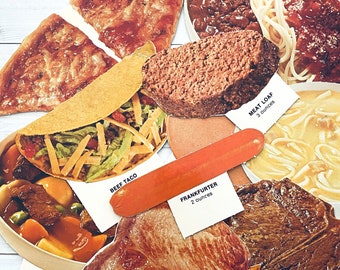 Vintage 1970s Food Die Cut - Select Option - School Dietary Flash Card, Cardboard Picture, Nutrition Diecut, Vintage Food, Paper Ephemera