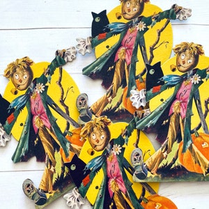 Vintage Scarecrow Die Cut -  Rare Halloween Dennison Die Cut, Halloween Die Cut, Dennison Ephemera, Vintage Halloween Ephemera, Junk Journal