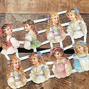 Recortes alemanes - Niños, niñas - Troqueles, recortes, niños adorables, estilo vintage, efímeras de papel, efímeras de diarios basura, efímeras infantiles
