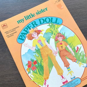 Vintage Unused My Little Sister Paper Doll Book - Uncut Paper Doll Book, 80s Golden Book, Children&#39;s Book, Paper Ephemera, Crafts for Girls