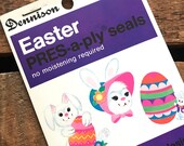 Vintage Dennison Easter Seals - Book of 48 Seals - Cute Easter Stickers, Dennison Seals, Vintage Easter Ephemera, Junk Journal Ephemera