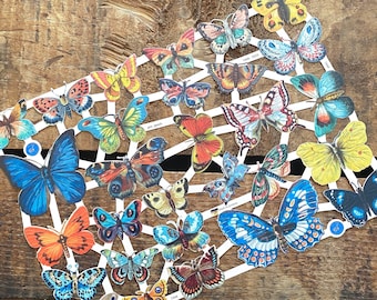 Vintage Style German Scrap Die Cuts: Butterflies Ephemera