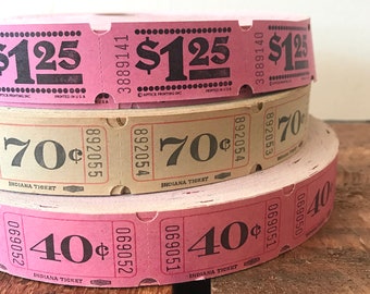 Vintage Tickets - Set of 36 - Vintage Carnival Tickets, Vintage Paper Ephemera, Vintage Circus Tickets, Old Tickets, Junk Journal Tickets