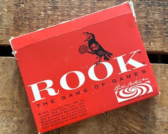 Vintage 1963 Rook Card Game - Complete - Junk Journal, Paper Ephemera, Craft Supplies Lot, Halloween