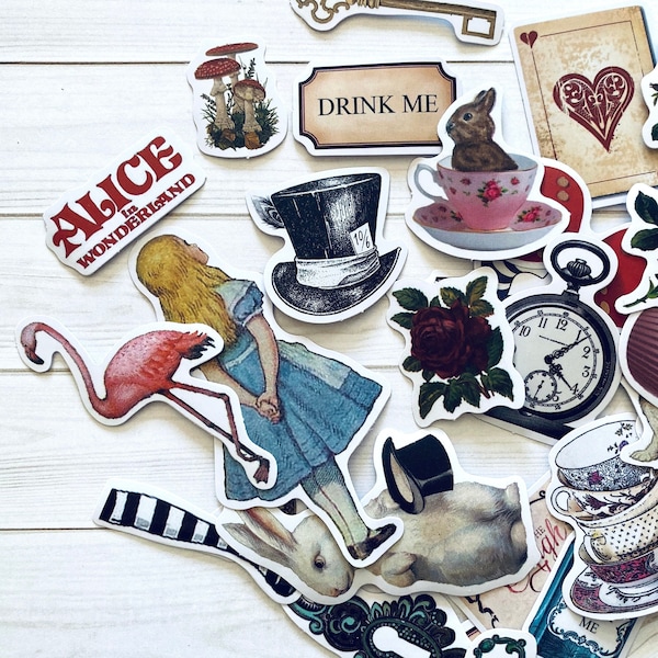 Alice in Wonderland Stickers - Etsy
