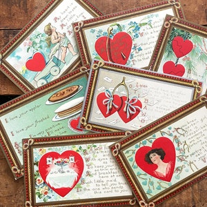 Vintage unbenutzte 1910er Jahre Valentinstag Postkarte - Option auswählen - Papier Ephemera, Junk-Journal, antike Karte, Valentinstag, Feiertags-Postkarte