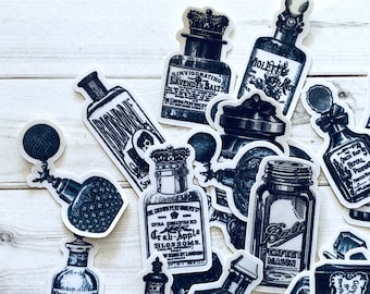 Fashion Stickers - Set of 25 - Perfume Bottle Ephemera, Junk Journal Paper Ephemera, Craft Supplies, Planner Supply, Cute Beauty Stickers