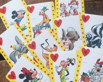 Vintage Disney Cards - Set of 10 - Vintage Children Cards, Paper Ephemera, Junk Journal, Mickey Mouse, Animal Ephemera, Minnie Pluto Donald