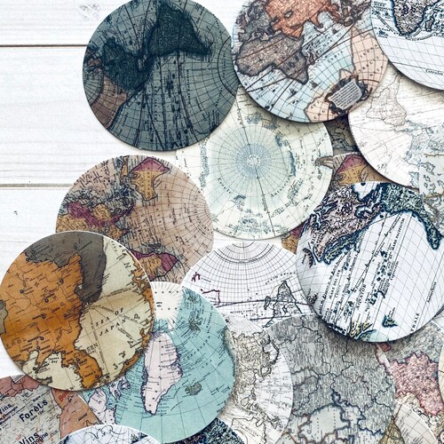 Travel Stickers Set of 46 Map Labels Junk Journal Paper - Etsy