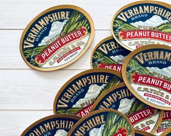 Vintage Peanut Butter Food Labels - Set of 10 - Junk Journal Paper Ephemera