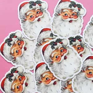 Santa Claus Magnet - 3" Tall - Fridge Magnet, Vintage Inspired Santa, Waterproof Vinyl Magnet, Refrigerator Weatherproof, Christmas Magnet