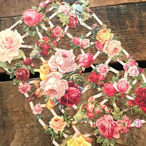 German Scraps - Die Cuts, Cut Outs, Reproduktion, Vintage Stil, Vintage Inspirationen, Papier Ephemera, Junk Journal, Rosen, Blumen, Natur