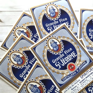 Vintage French Labels - Set of 5 - Vintage Labels, NOS Labels, Junk Journal, Paper Ephemera, Vintage Advertising, Altered Art, Craft Supply