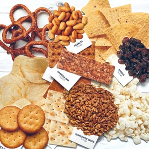Snack Die Cut vintage des années 1990 - option choisie - carte flash diététique scolaire, image en carton, nutrition découpée, gâteries éphémères de grignotines
